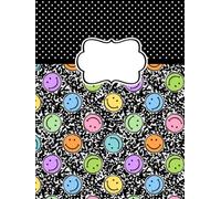 Blank Hardcover Notebook: Pastel Rainbow Happy Faces - 8.25" x 11" with 110 Unlined Pages, School and Office Sketch Draw Write Journal