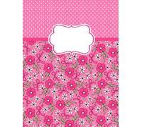 Blank Hardcover Notebook: Pretty Pink Coquette Floral - 8.25" x 11" with 100 Unlined Pages, School and Office Sketch Draw Write Journal