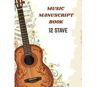Blank Music Manuscript Book with 12 stave (100 pages)
