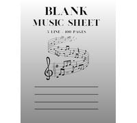 Blank Music Sheet 5 Line - 100 Pages: Blank Sheet Music Book - 100 Pages, 5-Line Staff Paper for Music Composition, Songwriting, Theory, Practice & Notation - Ideal for Musicians, Students & Teachers