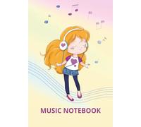 Blank Sheet Music Notebook for Girls - 100 pages, 8 Staves Per Page: Music Manuscript Paper for Guitar, Piano and Composition, Songwriting | Staff Paper Notebook for Kids, Students and Beginners