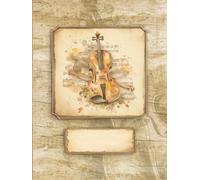 Blank Sheet Music Notebook for Violinist & Violist: 100 Pages with 5-Line Staves / Staffs || +3 Puzzles on "Music" || Antique Vintage Style || Appreciation Gift Idea for Violin Viola Player Teacher