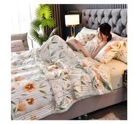 Blanket Quilts Soft Summer Cool Quilt Washed Cotton Air-conditioning Comforter Printed Single And Double Student Dormitory Quilt for Sofa Bed 150x200/1800x200 cm for All-Season ( Color : #1 , Size : 1