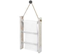 Blanket Rack - 3-Tier Towel Racks | Retro-Inspired Sl esign Hand TowelLadder with Rope Decorative Wooden Bathroom Towel Rack Ladder and Hook For Farmhouse Room Decor