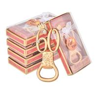 Blanketswarm 24 abridores de botellas dorados para fiesta de 60 cumpleaños, recuerdos de 60 aniversario para invitados, abrebotellas de cerveza de corona para fiesta de cumpleaños, boda, aniversario