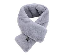 Blanketswarm Bufanda térmica, bufanda de carga de piel de conejo sintética, USB, cálida y calienta la columna cervical en invierno, 3 engranajes, ajustable, para hombres y mujeres