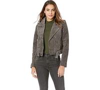 [BLANKNYC] Ropa de lujo para mujer, chaquetas cortas de piel de ante para motocicleta, abrigos cómodos y elegantes, Gris (French Grey), S