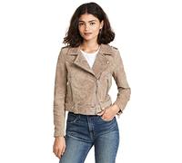 [BLANKNYC] Ropa de lujo para mujer, chaquetas de motocicleta de piel de gamuza, abrigos cómodos y elegantes, Piedra de arena., S