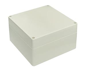 Blanko Caja modular universal de plástico ABS con tapa, carcasa multiusos con puntos de montaje para placas de circuitos, clase de protección IP 65, 160 x 160 x 90 mm, color gris claro