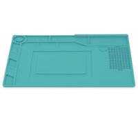 Blanko Esterilla de soldadura de silicona, antiestática, para trabajos de reparación o soldadura, resistente al calor hasta 500 °C, tamaño 39 x 27 cm, color azul
