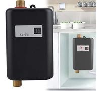 BLANKX Calentador de Agua electrico instantaneo 110V 220V 3000W 3800W,Mini Calentador de Agua eléctrico sin Tanque Calentador de Agua instantáneo baño Cocina Lavado,Black-3800Wto110V