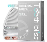 Blanqueador Dental Tiras Blanqueadoras Dientes: TeethBliss 28 Tiras Blanqueadoras, Fórmula para Reducir Sensibilidad, Elimina Manchas en Casa, Dientes Blancos para Quienes Beben Café y Fuman