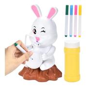 Blasenmaschine - Leckdichtes Blasgerät Spielzeug | Osterhase Seifenblasenmaschine mit Musik Licht DIY Malbereich Design | Für Kindergeburtstag Hochzeit Party Aktivitäten
