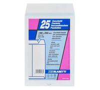 Blasetti 0536 Sobres de saco blancos con cierre autoadhesivo tamaño 19x26 cm 80 g/m² en paquete de 25 unidades Blanco
