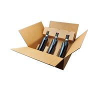 Blasetti Caja para Envío de Botellas - Bottle Case para 3 Botellas, embalaje para vinos espumosos y licores, paquete de 10 portabotellas. Formato en mm 428x386x159