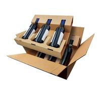 Blasetti Caja para Envío de Botellas - Bottle Case para 6 Botellas, embalaje para vinos espumosos y licores, paquete de 10 portabotellas. Formato en mm 428x386x302