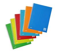 Blasetti One Color - Cuaderno con espiral lateral con agujeros de archivo, Pack 6 Libretas, Papel de 80gr, Portada lavable monocromática de plástico - Rayado 1R (en líneas)