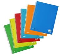 Blasetti One Color - Cuaderno con espiral lateral con agujeros de archivo, Paquete 6 Libretas, Papel 80gr, Portada monocromática lavable de plástico - Rayado 5M (Cuadrícula 5mm)