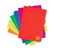 Blasetti One Color FLUO - Cuaderno formato A4, Maxi cuadernos con Jolly Page, Pack 10 Libretas, Papel de 80gr, Portada monocromática - Rayado 1R, Rayas para escuela secundaria
