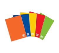 Blasetti One Color - Juego esencial de 5 cuadernos tamaño A4 (21 cm x 29,7 cm) - Rayas 0B, rayas con márgenes para 3ª escuela primaria - Papel 80 g/m² - Colores surtidos - Paquete de 5 unidades