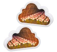BLASHRD 2 Juegos de LáMpara de TulipáN con Espejo de Nube Hecho A Mano, Luz de TulipáN DIY, Luces de Flores de SimulacióN, Decoraciones para HabitacióN, Color Rosa