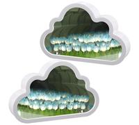 BLASHRD 2 Juegos de LáMpara de TulipáN con Espejo de Nube Hecho A Mano, Luz de TulipáN DIY, Luces de Flores de SimulacióN, Decoraciones para HabitacióN, Azul