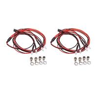 BLASHRD 2X Kit de 4 Luces LED 2 Faros Delanteros Blancos 2 Rojos de 3 mm para 1/24 RC Crawler Car Axial SCX24 90081 AXI00002 Piezas de Actualización