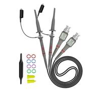 BLASHRD Paquete de 2 Sondas de Osciloscopio Universales P6100 de 100 MHz, Sondas de Clip para Osciloscopio 1X 10X con Accesorios