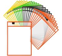 BLASHRD Soporte para Notas de Trabajo de 28 Piezas Portanotas Reutilizable Bolsa de Archivo de PláStico con Bolsillo de Borrado en Seco para OrganizacióN de Oficina de Maestros C