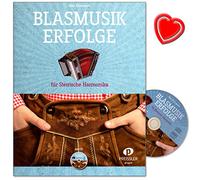 blasmusik éxitos - 20 populares títulos de la Rango blasmusik, mittelschwer Arreglados de Karl Kier Maier para steirische Armónica - con CD, mango Tabla de texto y Bunter herzförmiger Ordenador Pinza