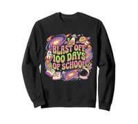 Blast Off 100 Days of School Retro Space Boys Girls Teacher Sudadera