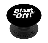 Blast Off! Rocket Ship Space Launch Design PopSockets PopGrip Adhesivo