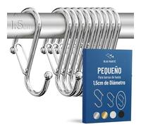 Blau Marité Pack de 10 Ganchos en S para Colgar - Gancho en forma de S con Cierre Anticaída - Ganchos en Forma de Ese para Cocina y Baño - Ganchos Para Barras de Hasta 1,5 cm de Diámetro - Cromado