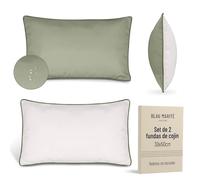 Blau Marité Set 2 Fundas Cojín Decorativo Impermeables y Anti-Manchas. Transpirables. Suaves y agradables al Tacto. Ideal para decoración de Interior y Exterior. (30x50 cms, Verde)
