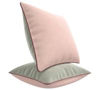 Blau Marité Set de 2 Fundas Cojín Terciopelo. Fundas Cojines Decorativos. Funda Cojin Sofa Terciopelo. Cojin Cama. Cojines salón. Relleno no Incluido. (Rosa y Gris, 50x50cm)