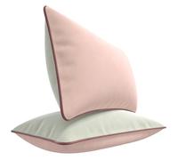 Blau Marité Set de 2 Fundas Cojín Terciopelo. Fundas Cojines Decorativos. Funda Cojin Sofa Terciopelo. Cojin Cama. Cojines salón. Relleno no Incluido. (Rosa y Blanco, 30x50cm)