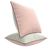 Blau Marité Set de 2 Fundas Cojín Terciopelo. Fundas Cojines Decorativos. Funda Cojin Sofa Terciopelo. Cojin Cama. Cojines salón. Relleno no Incluido. (Rosa y Blanco, 45x45cm)