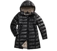 Blauer Chaqueta larga impermeable Trench acolchada de guata para mujer, Micro Rip, modelo Adelaide 25WBLDK02069, 999EI negro interior beige, XS