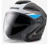 Blauer JJ-01 Casco Jet, Grigio Opaco/BLU, S (54/56)