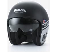 Blauer Pilot 1.100 Casco de jet, negro mate/blanco, Talla S (55/56)