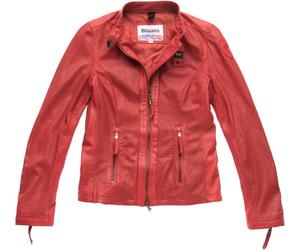 Blauer USA Miller Chaqueta de cuero de las señoras perforada, rojo, tamaño S para Mujer