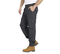 BlauerHafen Pantalones cargo para hombre, corte recto, elásticos, resistentes, con 12 bolsillos, pantalones de trabajo, combate, corte holgado, pantalones cargo tallas 32 W-44 W (gris oscuro, 34 W/30