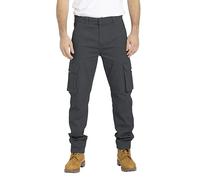 BlauerHafen Pantalones cargo para hombre, corte recto, elásticos, resistentes, con 12 bolsillos, pantalones de trabajo, combate, corte holgado, pantalones cargo tallas 32 W-44 W (gris oscuro, 32 W/30