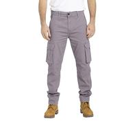 BlauerHafen Pantalones cargo para hombre, corte recto, elásticos, resistentes, con 12 bolsillos, pantalones de trabajo, combate, corte holgado, pantalones cargo tallas 32 W-44 W (gris claro, 32W/32L)