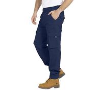 BlauerHafen Pantalones cargo para hombre, ropa de trabajo pesada, táctica, superelásticos, de algodón flexible, recto, 12 bolsillos, ajuste relajado, pantalones de trabajo, todos los tamaños, 32 W44