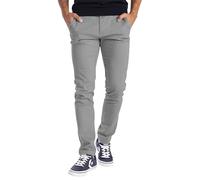 BlauerHafen Pantalones chinos de diseñador para hombre, tejido elástico, corte ajustado, informales, gris claro, 38W / 34L
