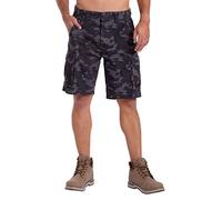 BlauerHafen Pantalones cortos de carga del ejército para hombre 100% algodón 6 bolsillos de verano Bermudas, Carbón vegetal Camuflaje, 34