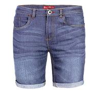BlauerHafen Pantalones cortos de diseño para hombre, elásticos, ajustados, para verano, estilo vaquero, informales, bermudas, azul claro, 30W
