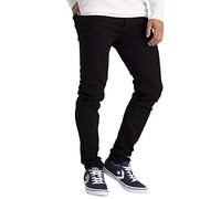 BlauerHafen - Pantalones vaqueros ajustados para hombre, diseño súper flexible Negro 28W x 30L