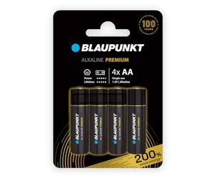 BLAUPUNKT AA Pilas alcalinas Premium, Paquete de 4, lo Mejor para mandos de Juegos, Juguetes, LR6BPR/4CP